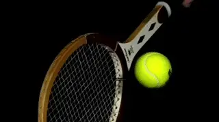 A tennis racket and a ball Description automatically generated with medium confidence