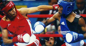 A picture containing person, sport, player, boxing Description automatically generated
