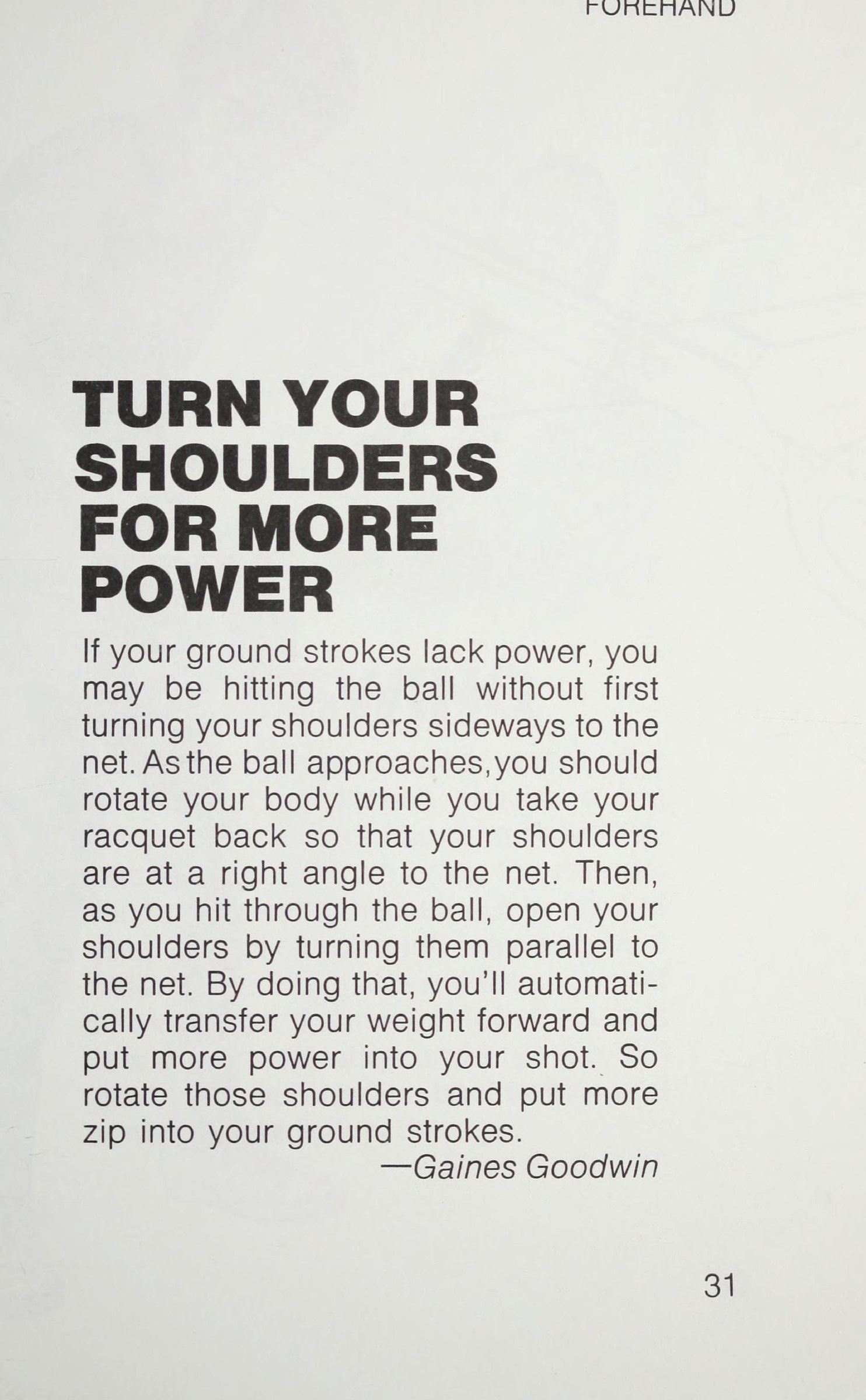 Cú Thuận Tay: Xoay Vai Sớm (Turn Your Shoulders) Đưa Vợt Ra Sau