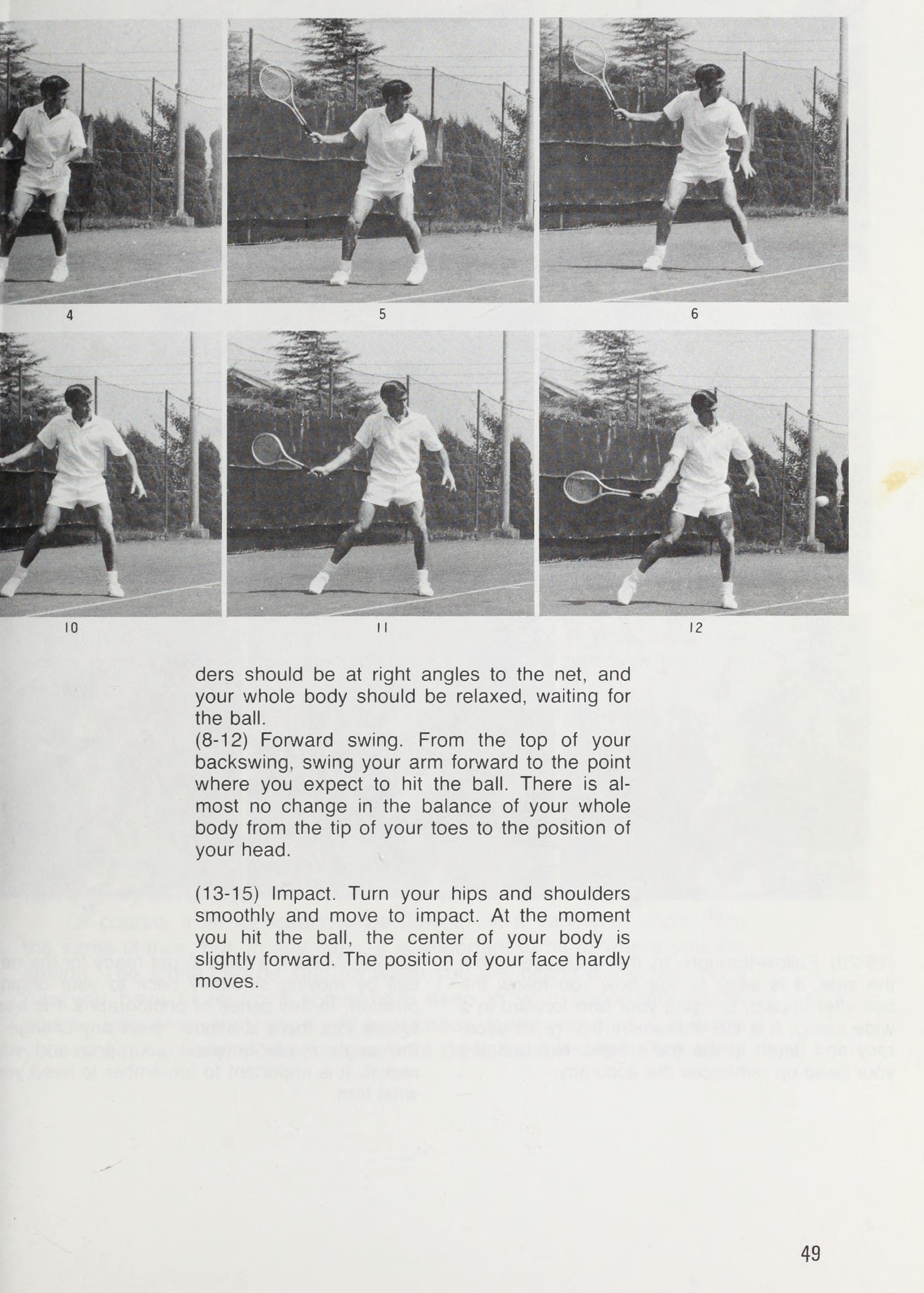 Chuỗi động học Forehand góc nhìn ngang của Ken Rosewall