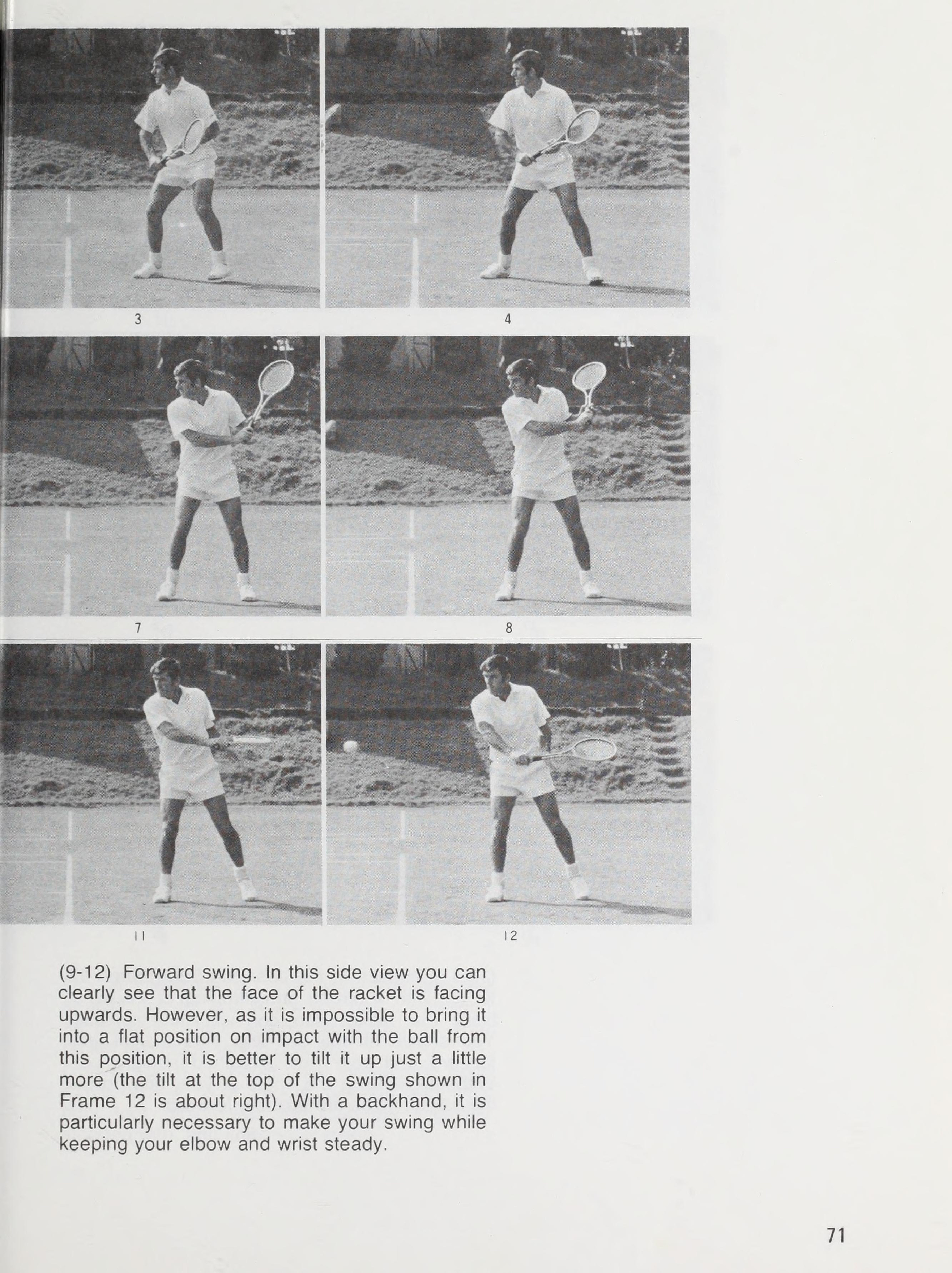 Tuyệt kỹ Backhand Slice góc nhìn ngang và điểm chạm bóng của Ken Rosewall