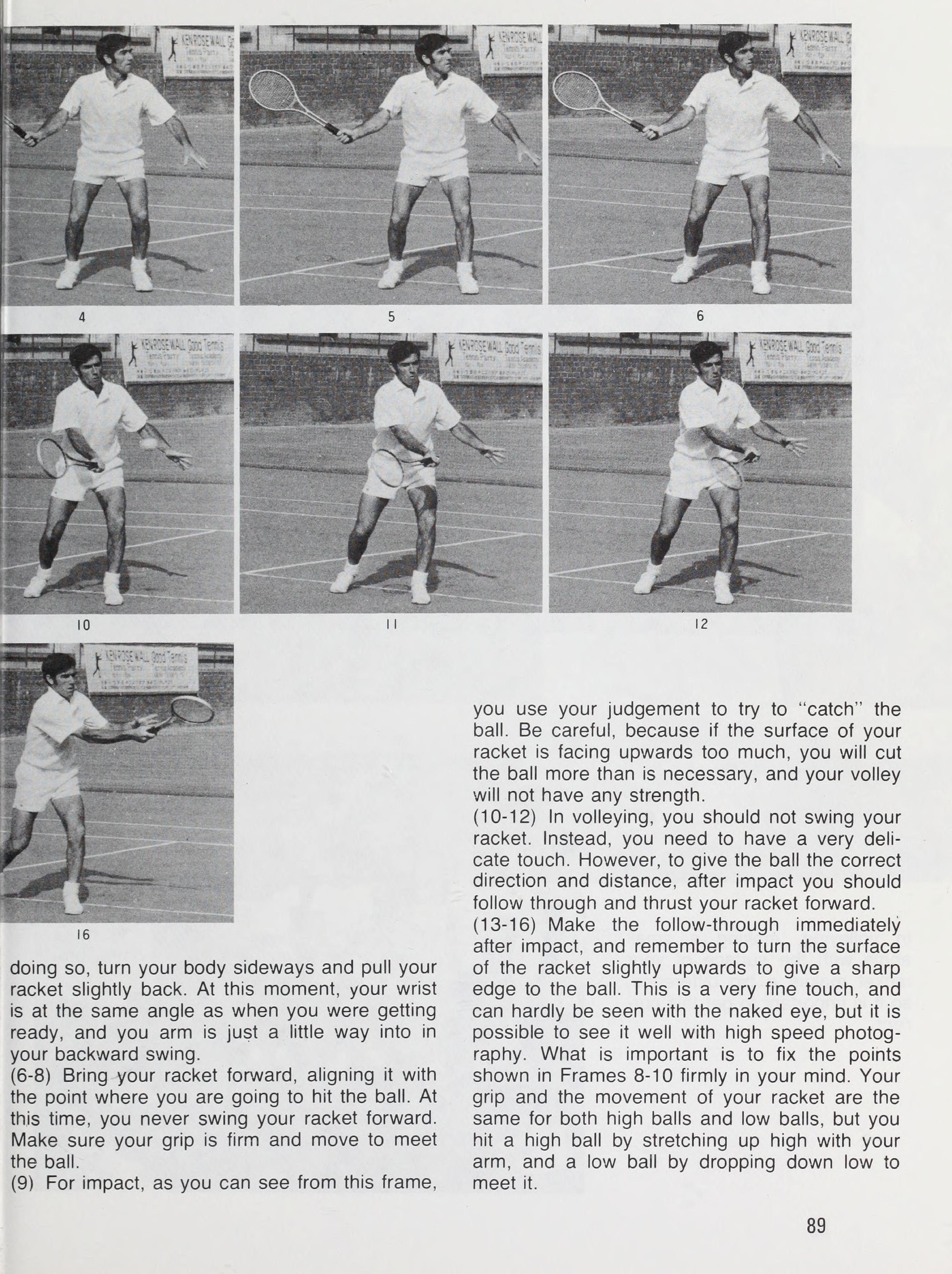 Chuỗi động học bắt Forehand Volley của Ken Rosewall