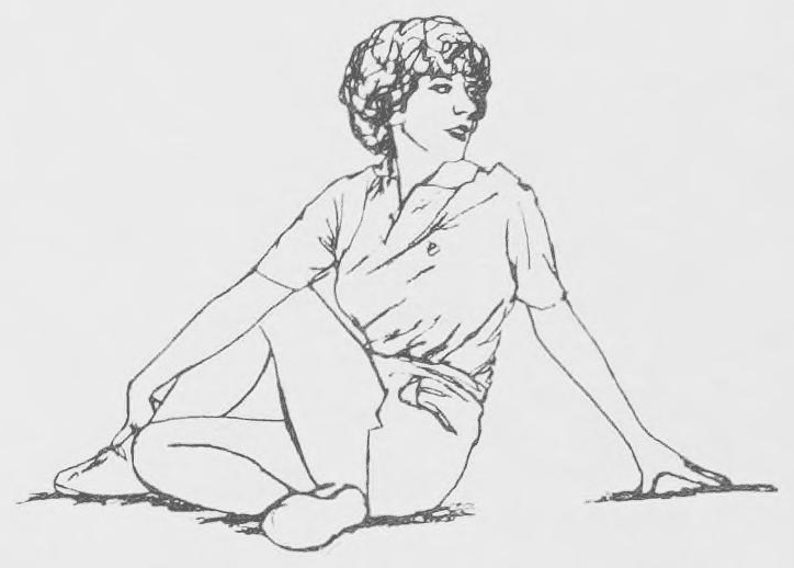 Người ngồi duỗi gân khoeo.