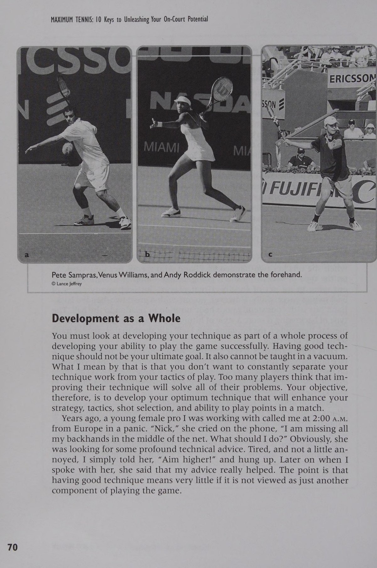 Kỹ thuật cú thuận tay của Pete Sampras, Venus Williams và Andy Roddick