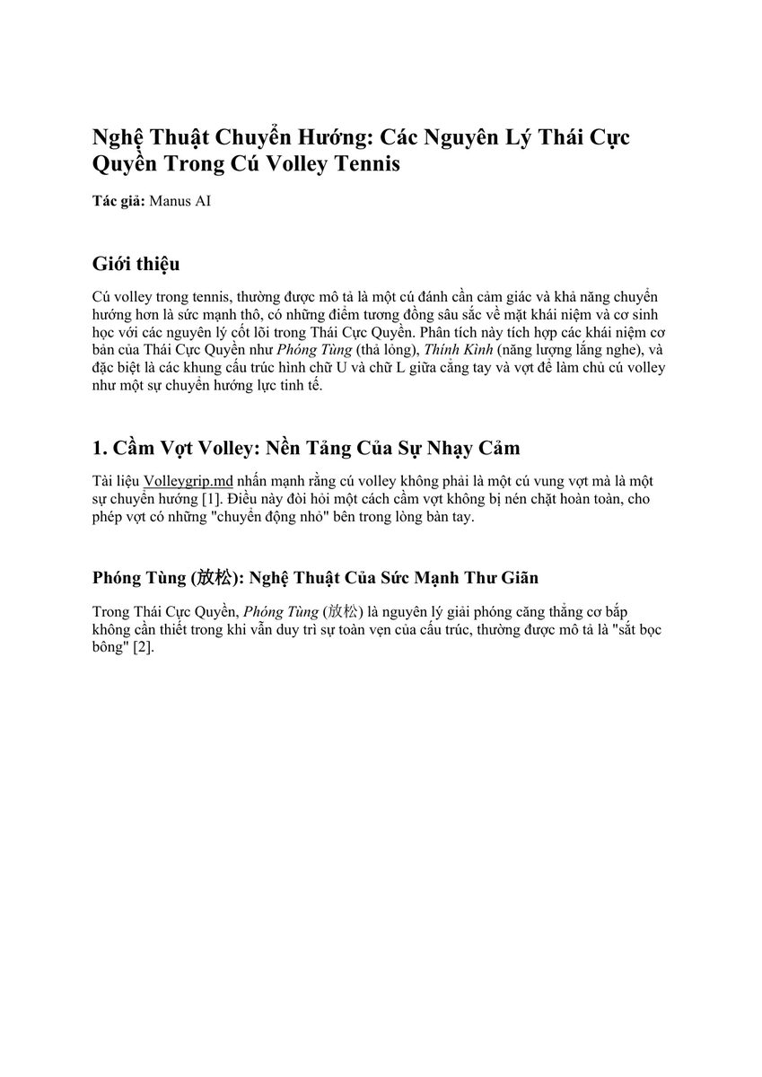 Bìa sách Nguyên Lý Thái Cực Quyền Trong Cú Volley Tennis
