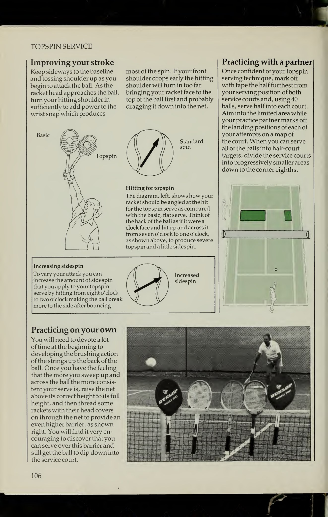 Spin Variations in Service: Flat, Slice & Kick
