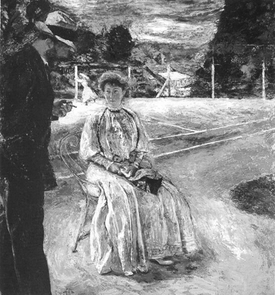 Bức họa Édouard Vuillard mô tả sân quần vợt miền quê